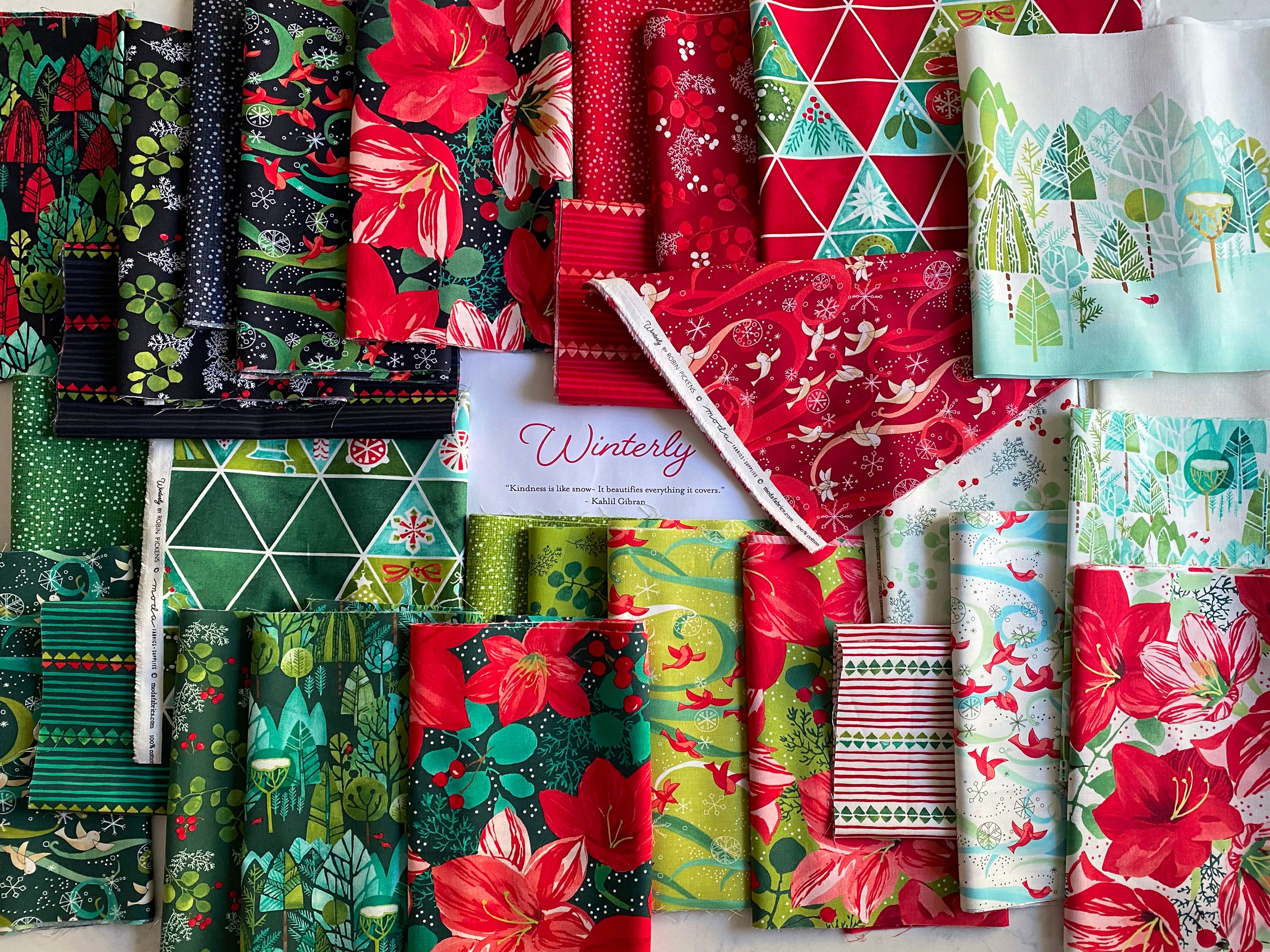 Winterly Berry - Soft Black - Quilt Fabric