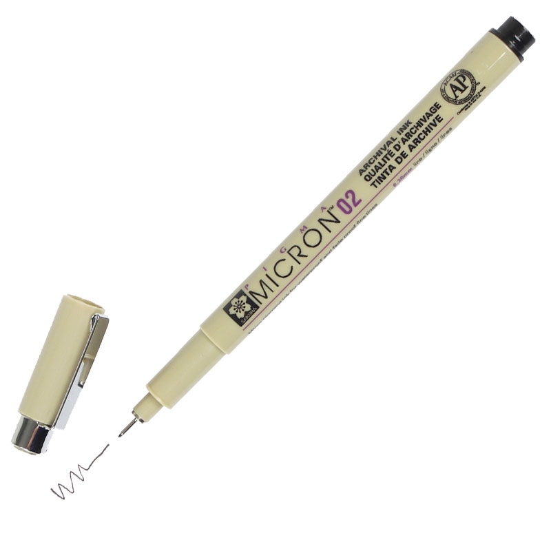 Pigma Micron 02" Pen .30mm Black