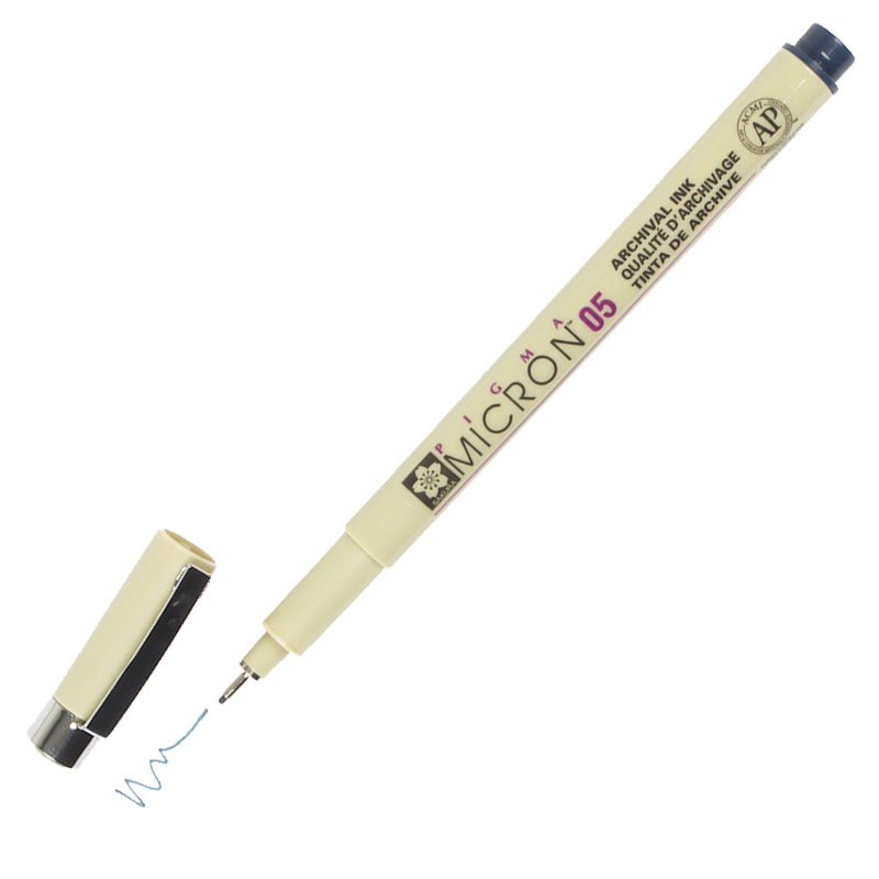 Pigma Micron 05" Pen .45mm Blue Black