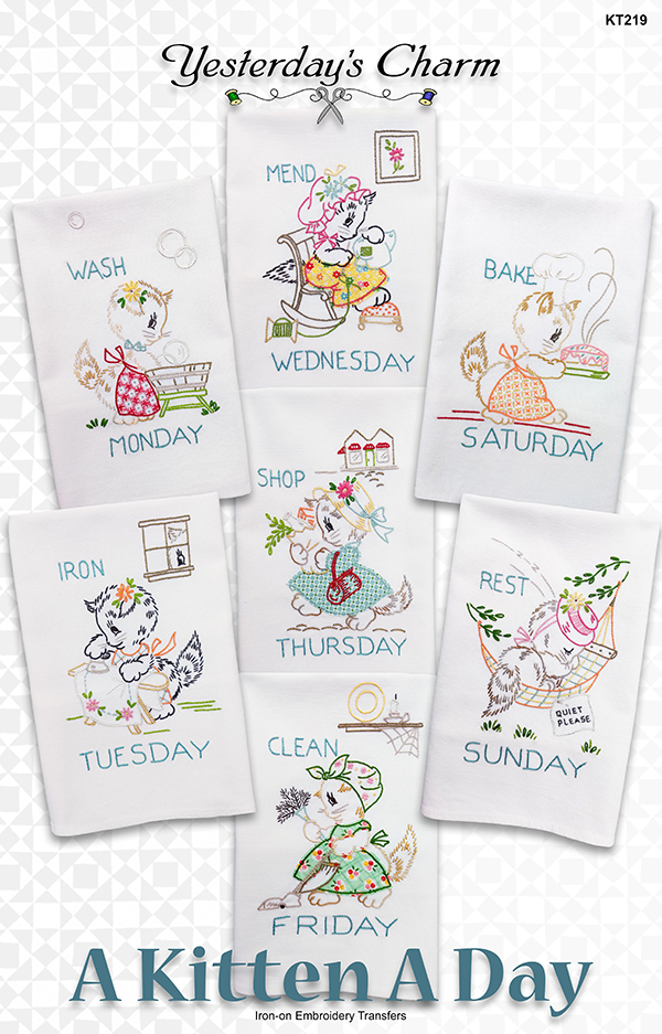 A Kitten A Day Tea Towels - Quilt Pattern