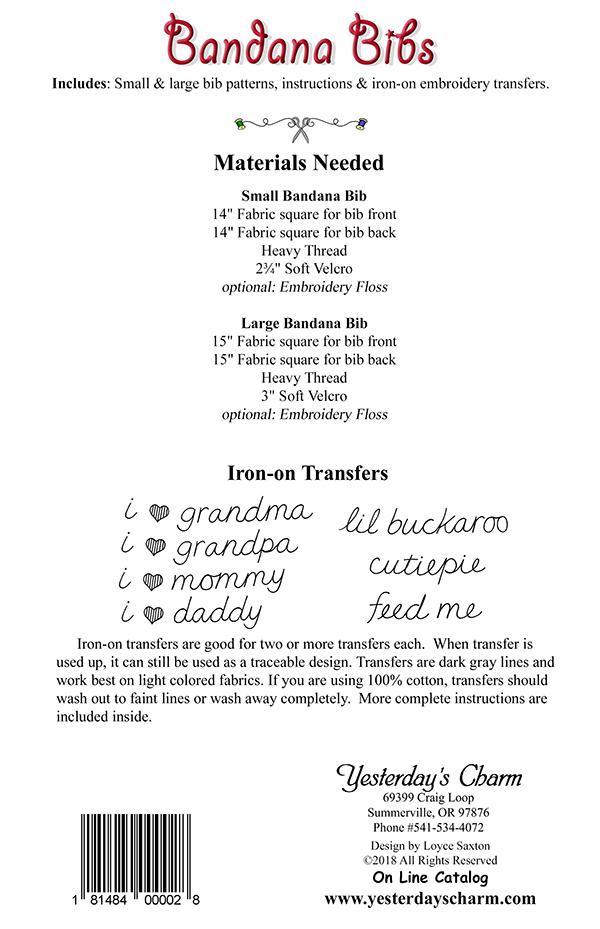 Bandana Bibs - Quilt Pattern