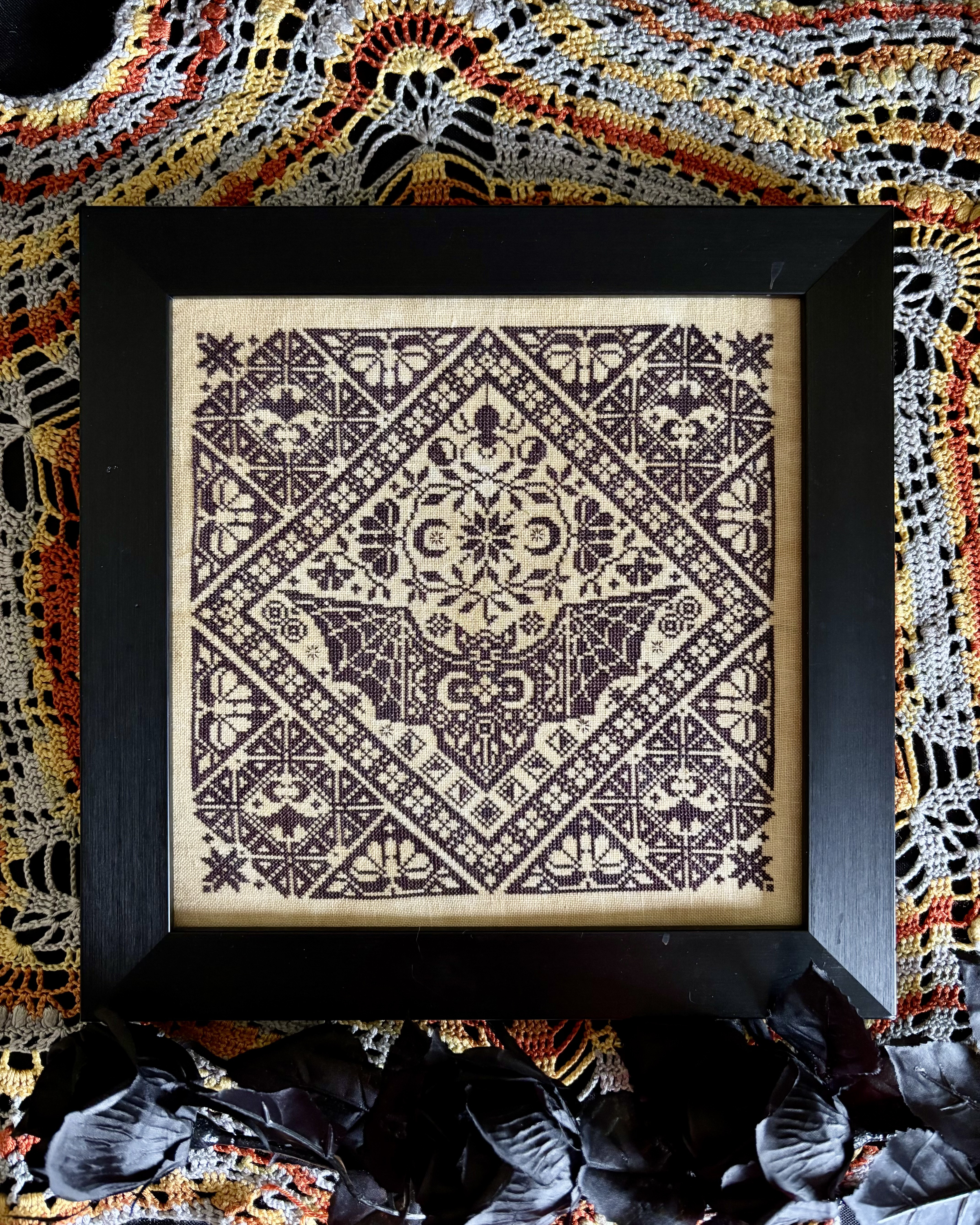 Gothic Bat - Halloween Cross Stitch Pattern