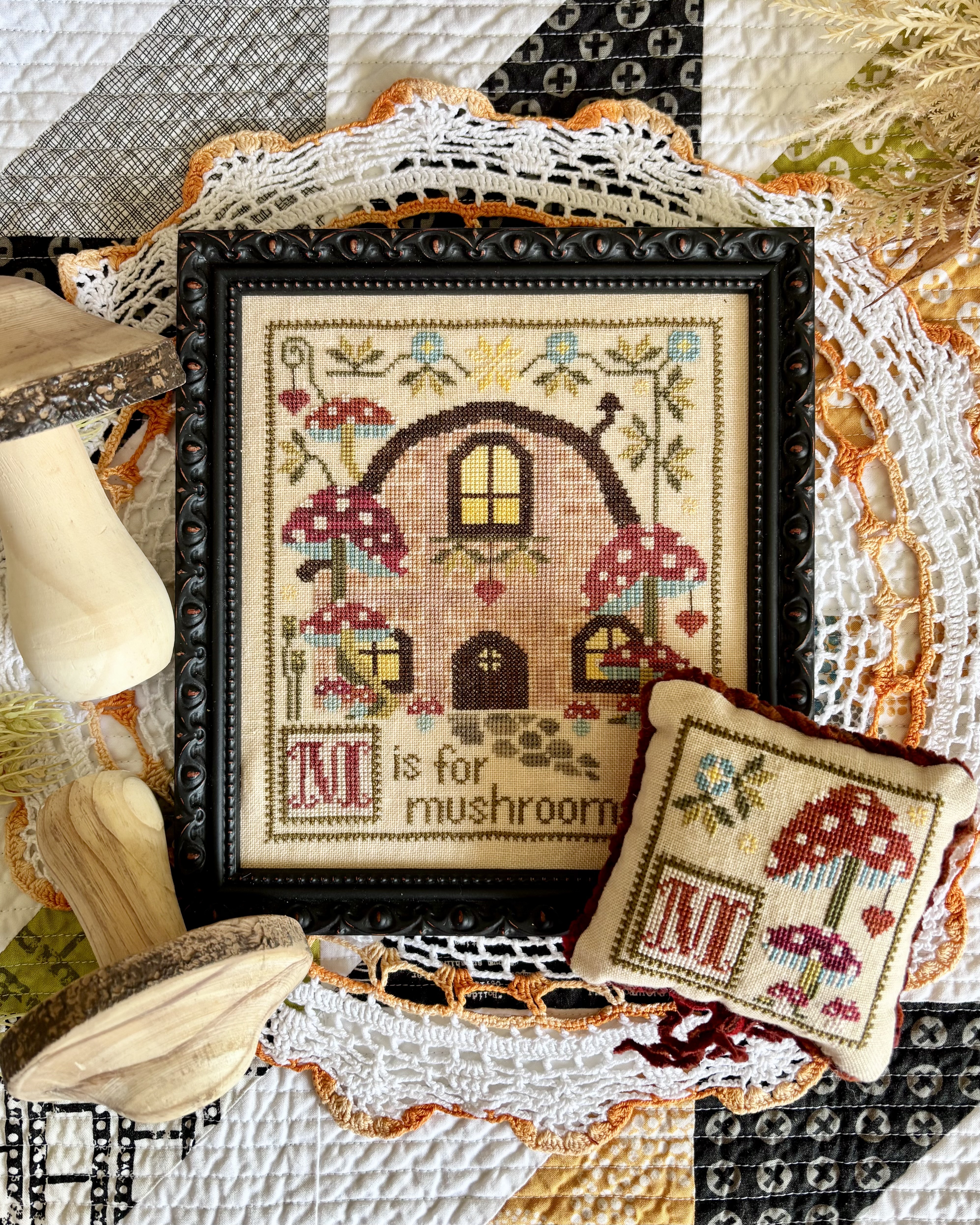 M is for Mushroom Duo - Cross Stitch Pattern