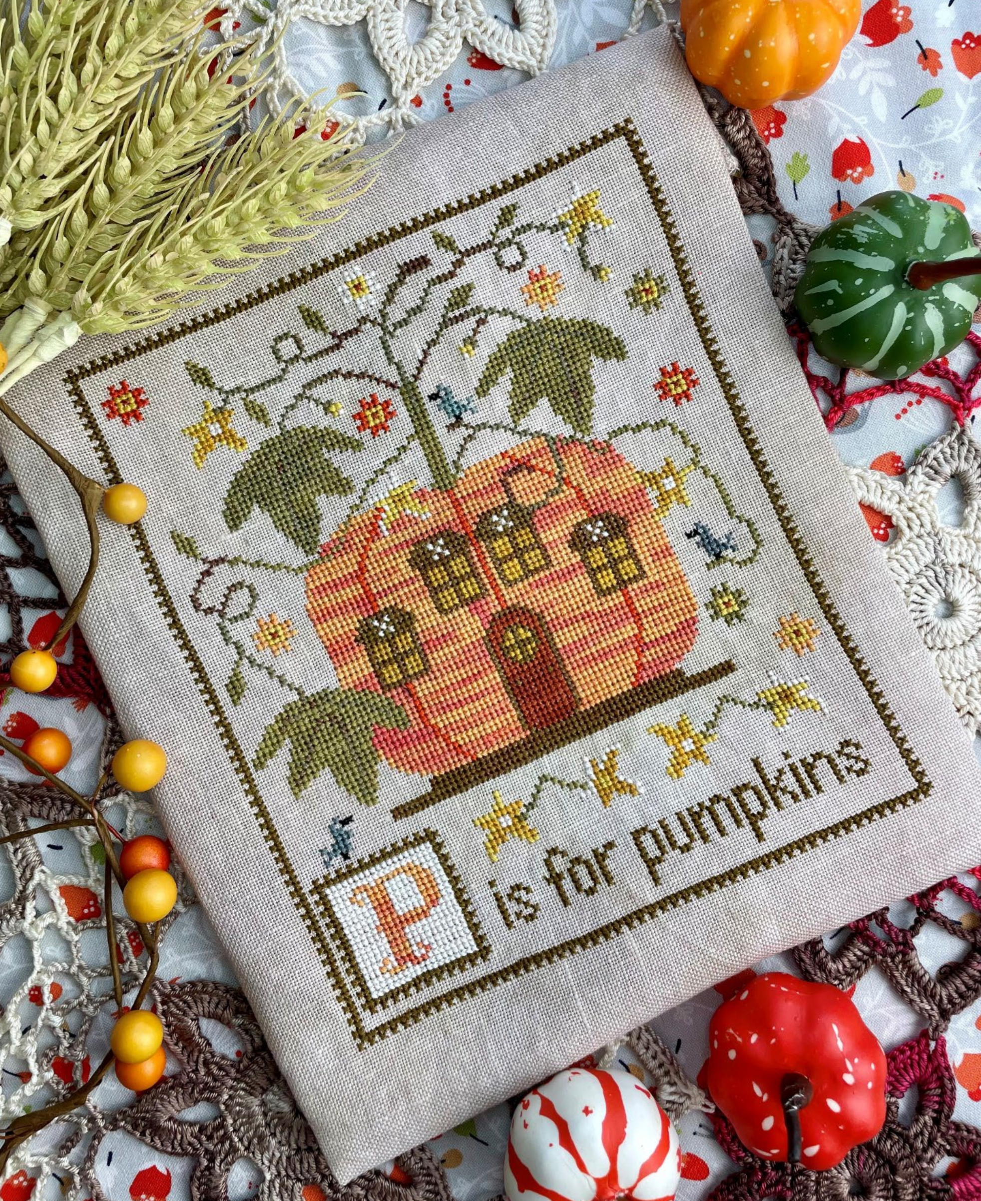 P is For Pumpkin - Cross Stitch Pattern