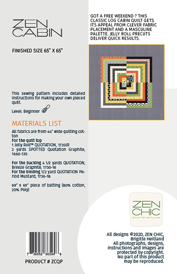 Zen Cabin - Quilt Pattern