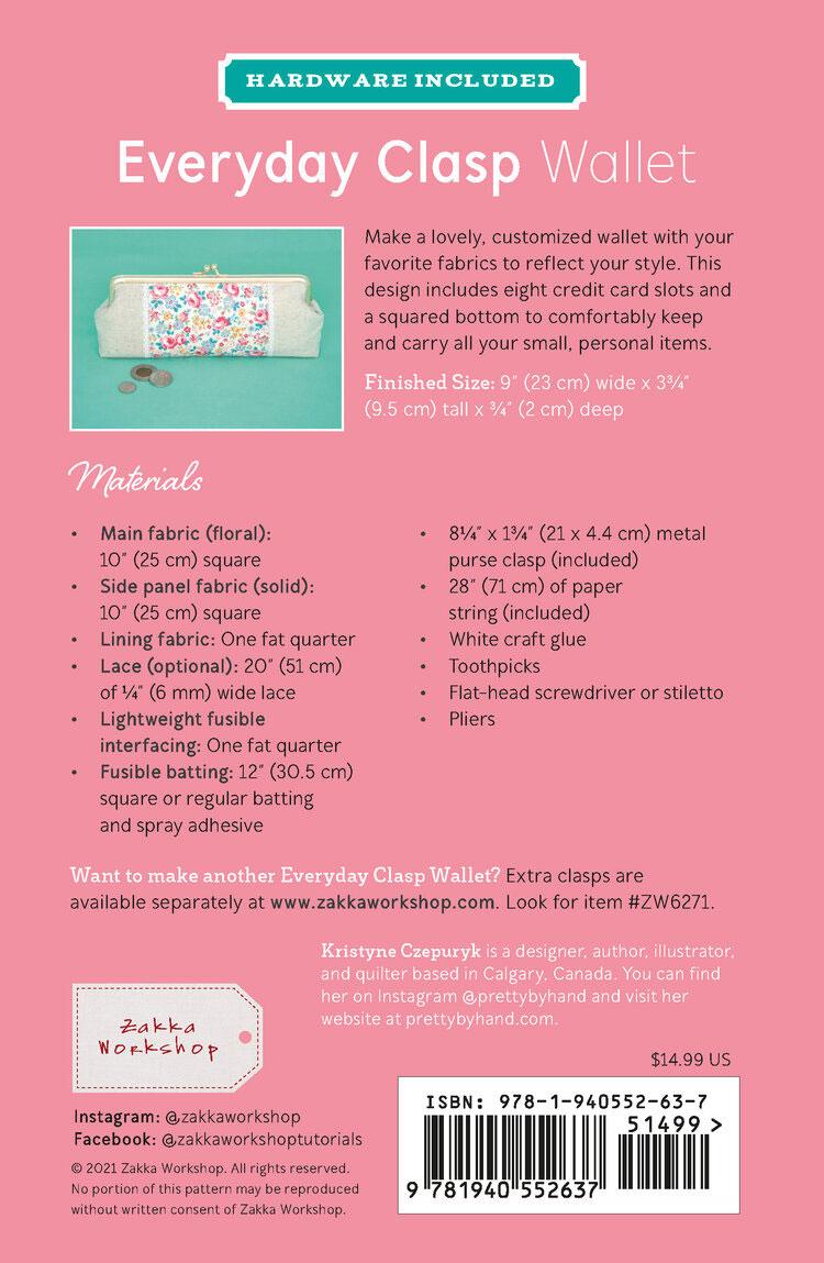 Everyday Clasp Wallet - Quilt Pattern