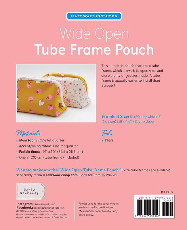 Wide Open Tube Frame Pouch - Sewing Pattern