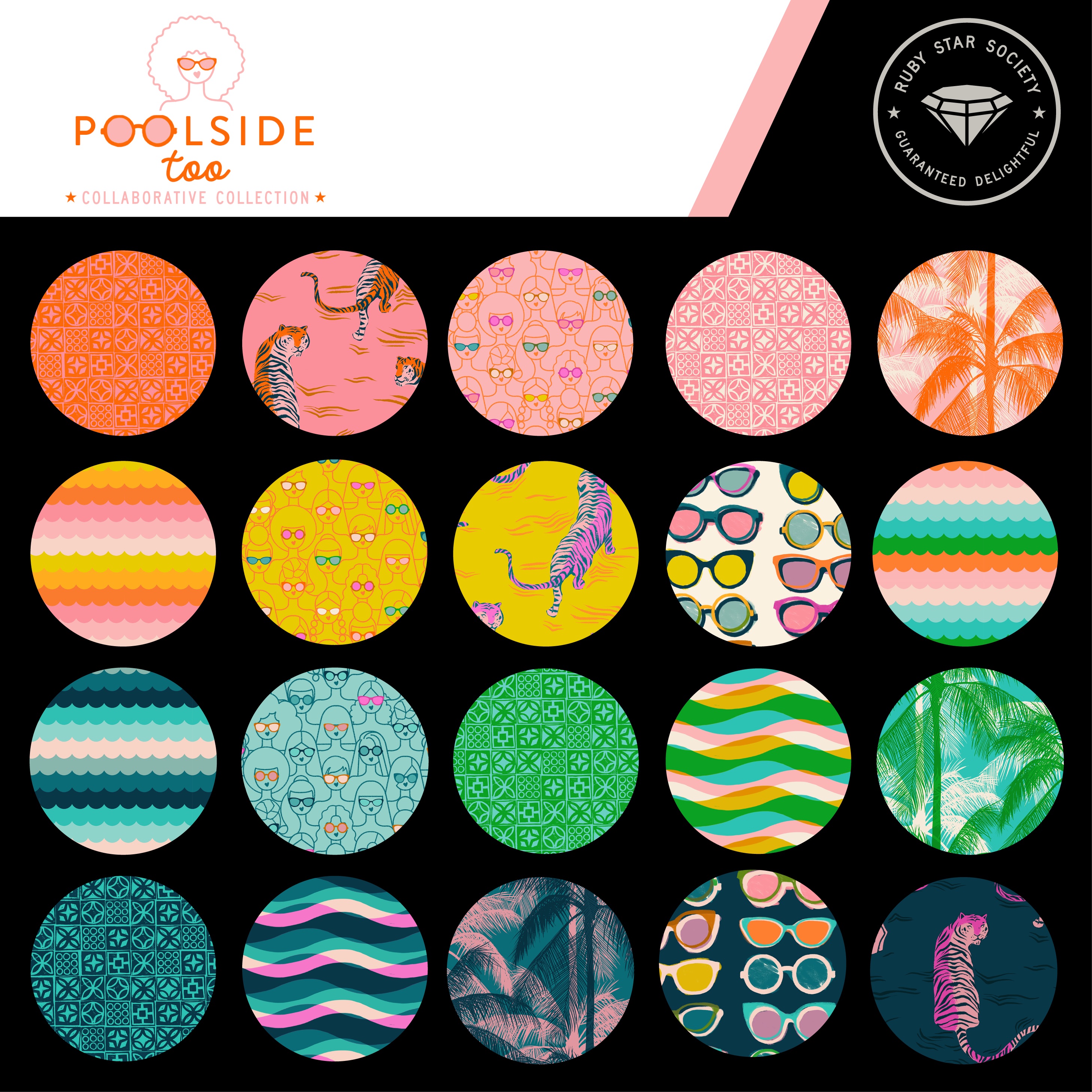 Poolside Too People Golden Hour - Quilt Fabric